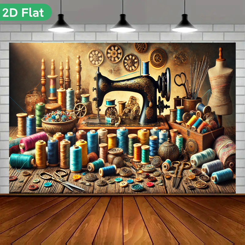 Sewing Machine For Textile - Винтажный ретро-настенный гобелен для швейной мастерской,