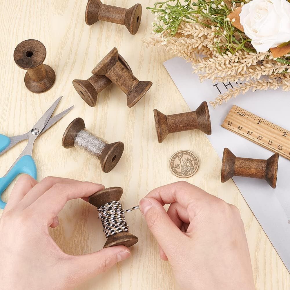 16 шт. пустых деревянных катуш – обзор и цена Thread Bobbins Empty